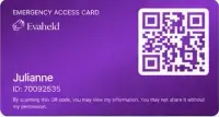 Evaheld Evaheld QR Emergency Access Card for home page